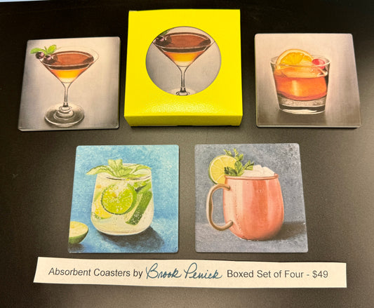 “Cocktails” Coaster Set by Brook Penick