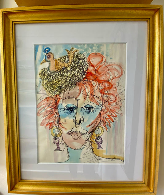 “Redhead with Fish Earrings”by Gail Cozart Williams