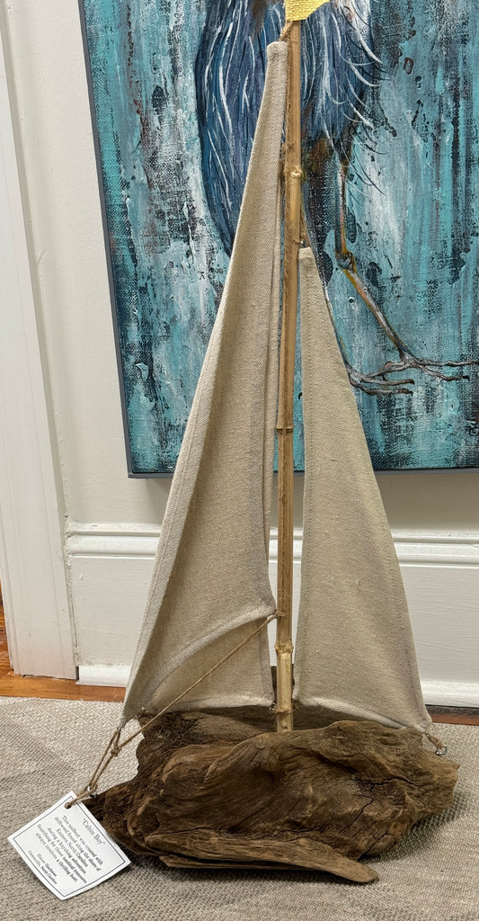 Driftwood Sailboat “Cabin Boy” by Elaine Hinchman