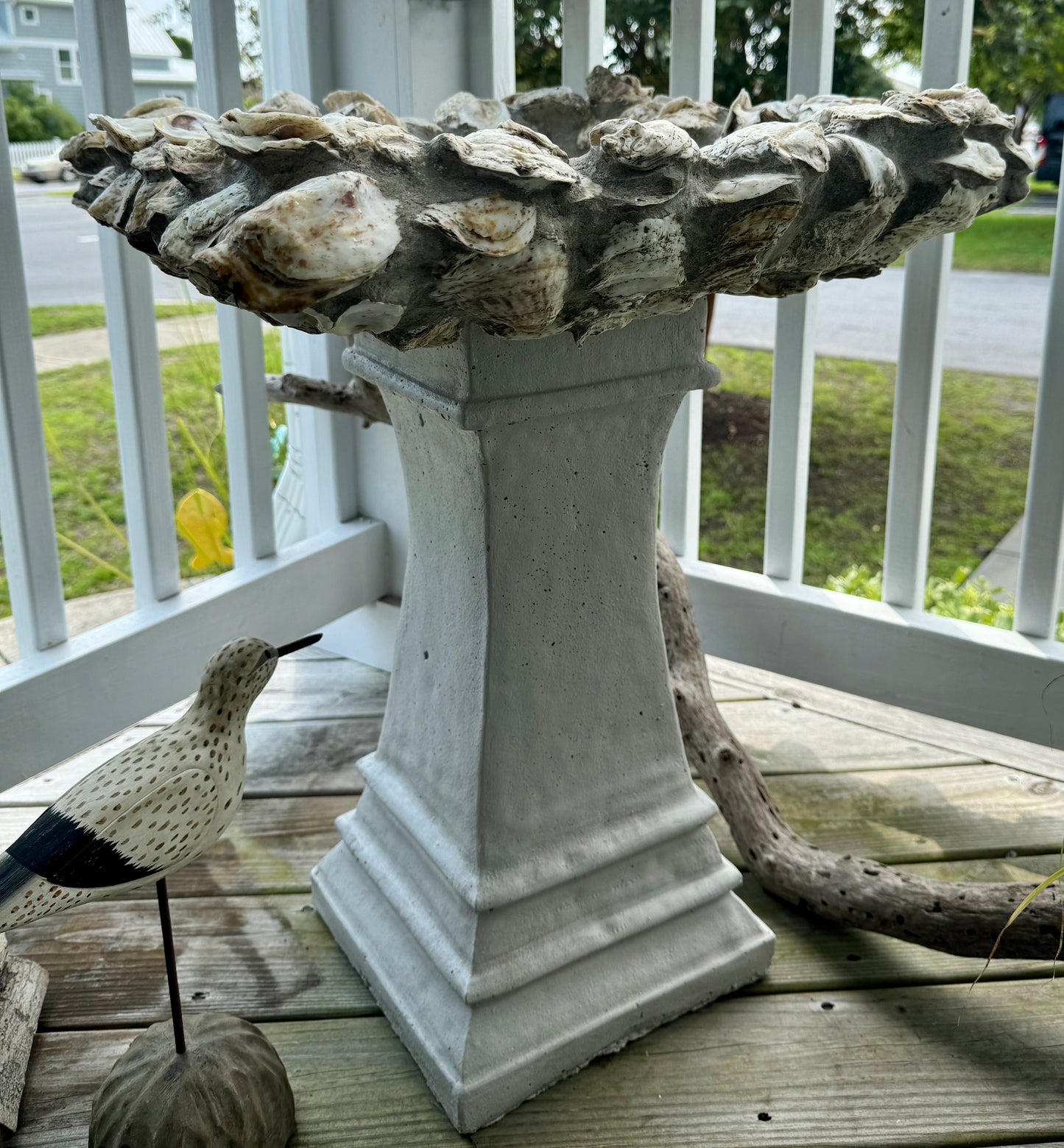 Oyster Birdbath by Allyson Gray Edwards