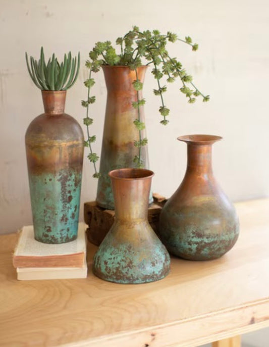 Two Toned Copper Vases