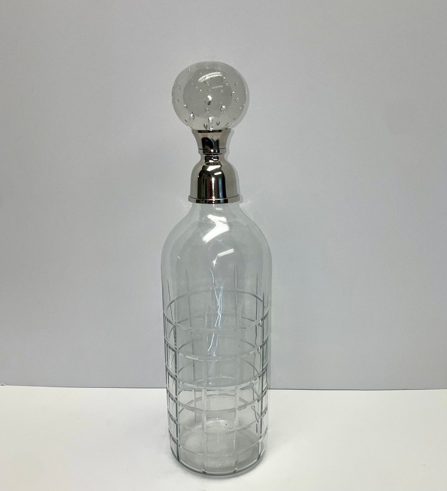 Decanter Tall with Cut Glass Squares