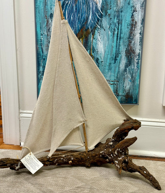 Driftwood Sailboat “Lady Lynn” by Elaine Hinchman