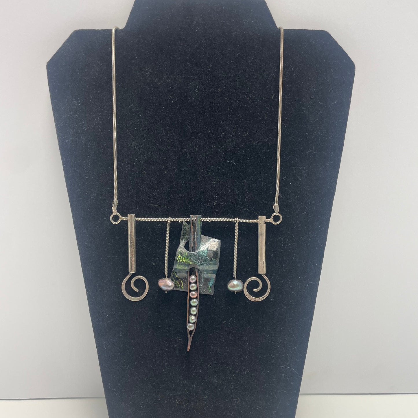 Sterling Enamel With Pearls by Gail Williams