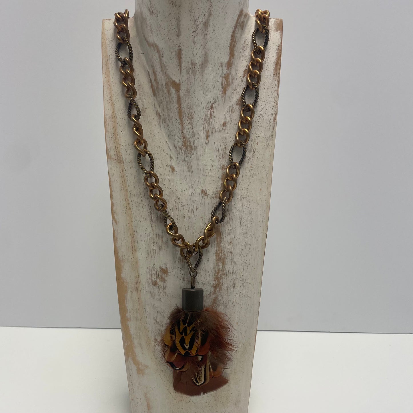 Bronze Feather  Necklace by Gail Williams