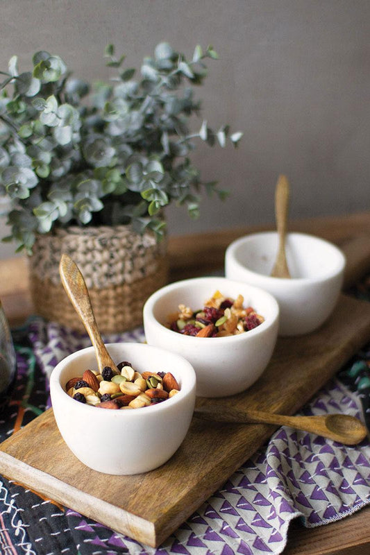 White Stone Serving Bowl