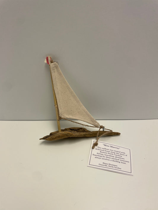 Driftwood Sailboat “Mini Marvin” by Elaine Hinchman