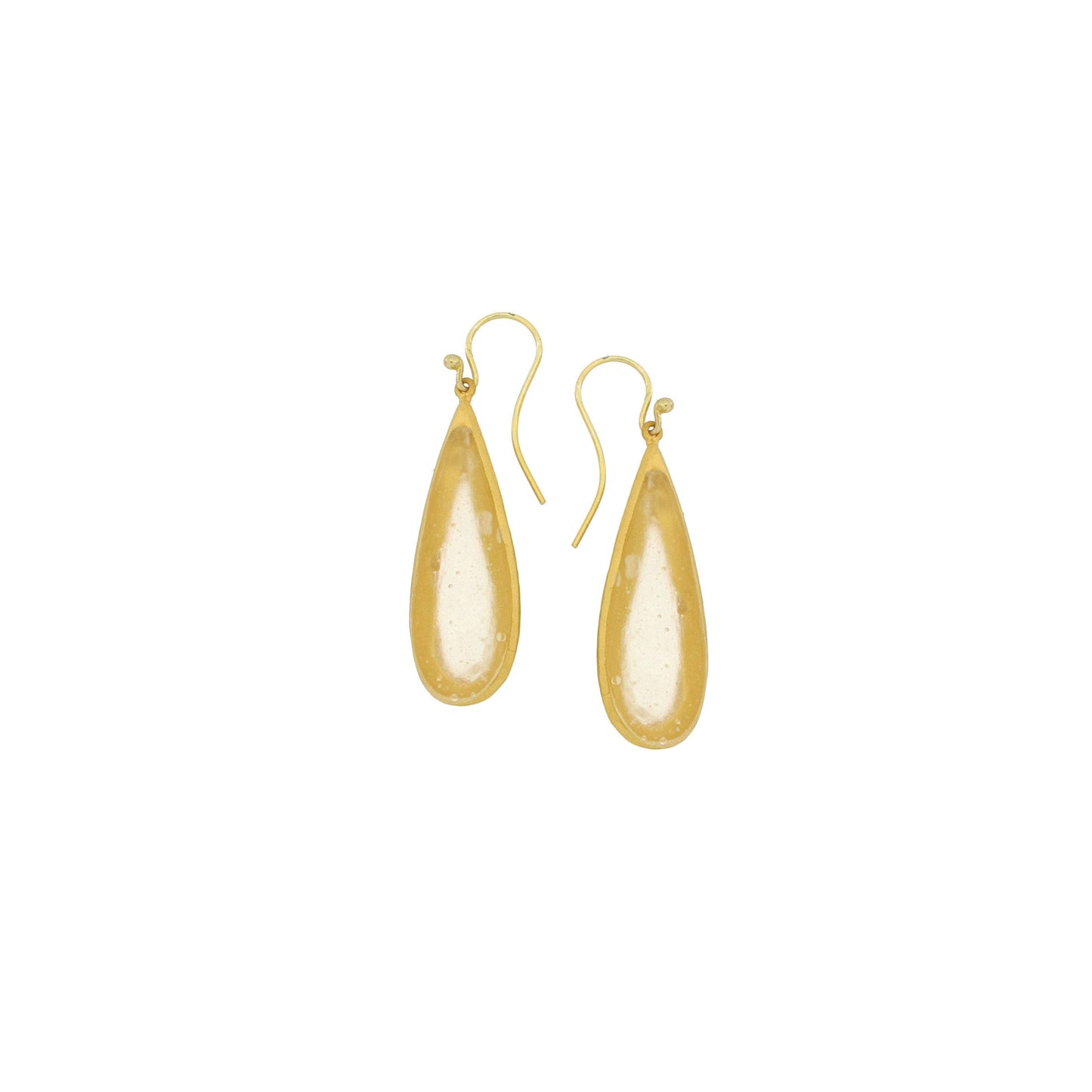 Tear Drop Bubbles Long Wire Earrings