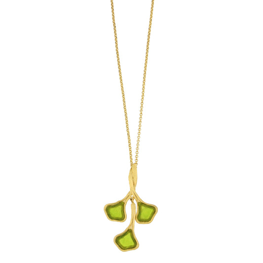 Ginkgo 16" Adj. 3-Leaf Pendant