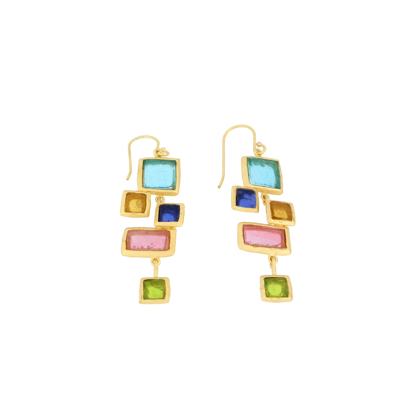 Mosaic Long Wire Earrings