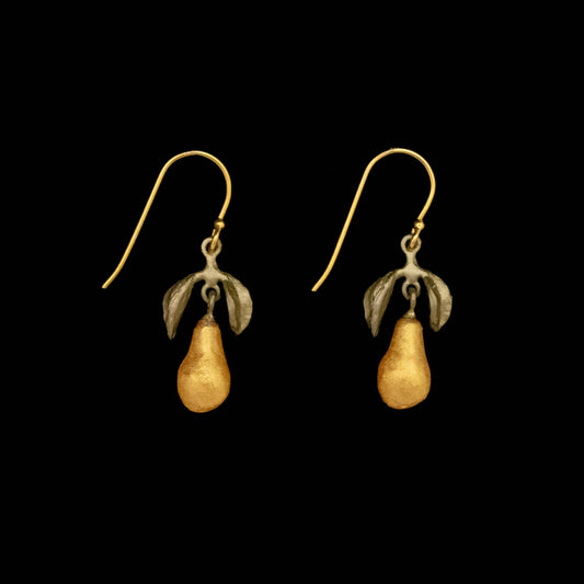 Golden Pear Wire Earrings